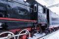 Cab of old steam locomotive