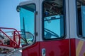 The cab of a Pierce fire engine from the Ventura City Fire Department at a training session at