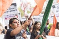 Argentina. Woman defending the legal abortion and the Church / State separation