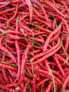 Cabai merah or red chilli on a market