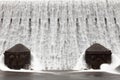 Caban Coch Dam Waterfall Royalty Free Stock Photo