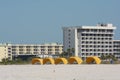 Cabanas line the hotle Royalty Free Stock Photo