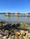 Cabanas on the water in Amber Cove cruise port in Puerto Plata, Dominican Republic