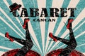 Cabaret poster with women legs in red shoes Royalty Free Stock Photo