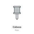 Cabasa outline vector icon. Thin line black cabasa icon, flat vector simple element illustration from editable music concept Royalty Free Stock Photo