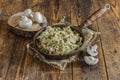 Cabbage with chicken and mushrooms Royalty Free Stock Photo