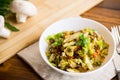 cabbage early fried with mushrooms, carrots and vegetables Royalty Free Stock Photo