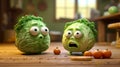 Cabbage Friends Chatting In Kitchen