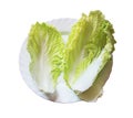 Cabbage leaves on a plate isolated
