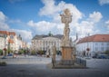 Cabbage Market Square Zelny trh and Holy Trinity Column - Brno, Czech Republic Royalty Free Stock Photo