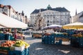 Cabbage Market Zelny Trh in Brno with Farmers Market Selling Produce