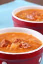 Cabbage and red pepper soup Royalty Free Stock Photo