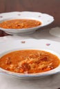 Cabbage and red pepper soup Royalty Free Stock Photo