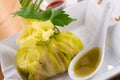 Cabbage with rice bags Royalty Free Stock Photo