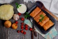 Cabbage rolls stuffed with ground meat and rice Royalty Free Stock Photo