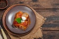 Cabbage rolls stuffed with rice and meat stewed in tomato sauce. Traditional dish, ready-to-eat food Royalty Free Stock Photo