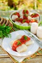 Cabbage Rolls with Tomato Sauce and Dill Royalty Free Stock Photo