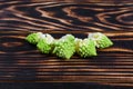 Cabbage romanesco on a dark wooden background. Flat lay. Top view Royalty Free Stock Photo