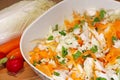 Cabbage salad with carrots, radish and parsley