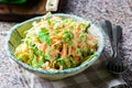 Cabbage salad cole slaw in a ceramic bowl Royalty Free Stock Photo