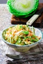 Cabbage salad cole slaw in a ceramic bowl Royalty Free Stock Photo