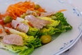 Cabbage salad, heart of lettuce, with tuna. Typical food of Tudela, La rioja, Spain