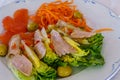 Cabbage salad, heart of lettuce, with tuna. Typical food of Tudela, La rioja, Spain