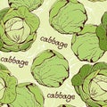 Cabbage seamless vector pattern