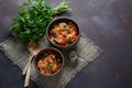 Cabbage stew with grilled sausage in tomato sauce Royalty Free Stock Photo