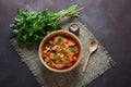 Cabbage stew with grilled sausage in tomato sauce - Royalty Free Stock Photo