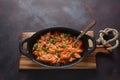 Cabbage stew with grilled sausage in tomato sauce Royalty Free Stock Photo