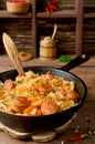 Cabbage stew with grilled sausage Royalty Free Stock Photo