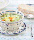 Cabbage and summer vegetables soup Royalty Free Stock Photo