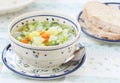 Cabbage and summer vegetables soup Royalty Free Stock Photo