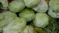 Cabbage vegetables in traditional markets Royalty Free Stock Photo
