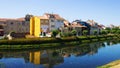 Cabe river and old houses at Monforte de Lemos Royalty Free Stock Photo