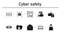 Caber safety simple concept icons set