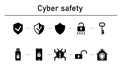 Caber safety simple concept icons set