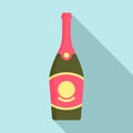 Cabernet champagne icon, flat style