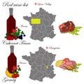 Cabernet Franc and Gamay. The wine list. An illustration of a red wine. Royalty Free Stock Photo