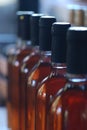 Wine bottles / Cabernet Franc Rose bottles of wine in rows in hungarian wine cellar