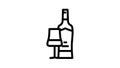 cabernet sauvignon red wine line icon animation