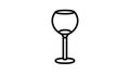 cabernet wine glass line icon animation