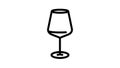 cabernet wine glass line icon animation