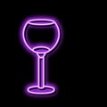 cabernet wine glass neon glow icon illustration