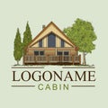 Cabin Rental logo Design vector Illustrator