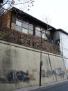 Cabin above the concrete wall