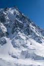 Cabin of the Aiguille du Midi cable car. Mont Blanc and the Alps mountains. Royalty Free Stock Photo