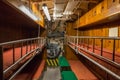 Cabin with bunks for the crew on the old submarine