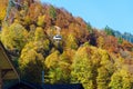 Cabin of cable car from Lauterbrunnen Valley to Murren, Bernese